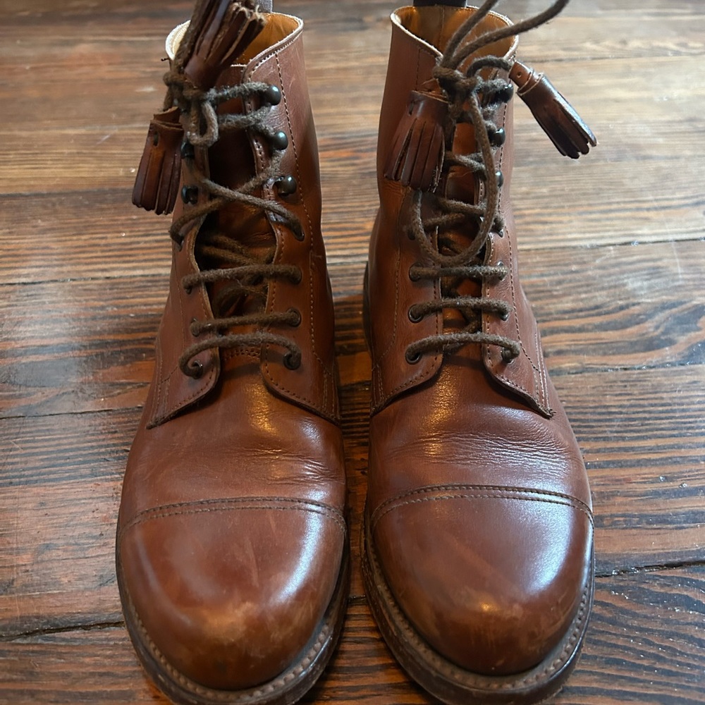 Ralph Lauren bench made leather boots